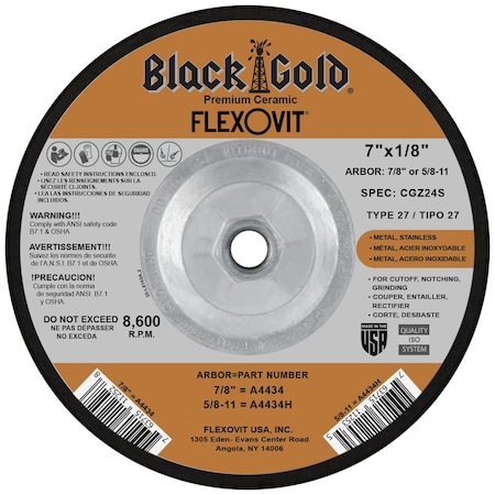 Flexovit DEPRESSED CENTER COMBINATION WHEEL A4434H